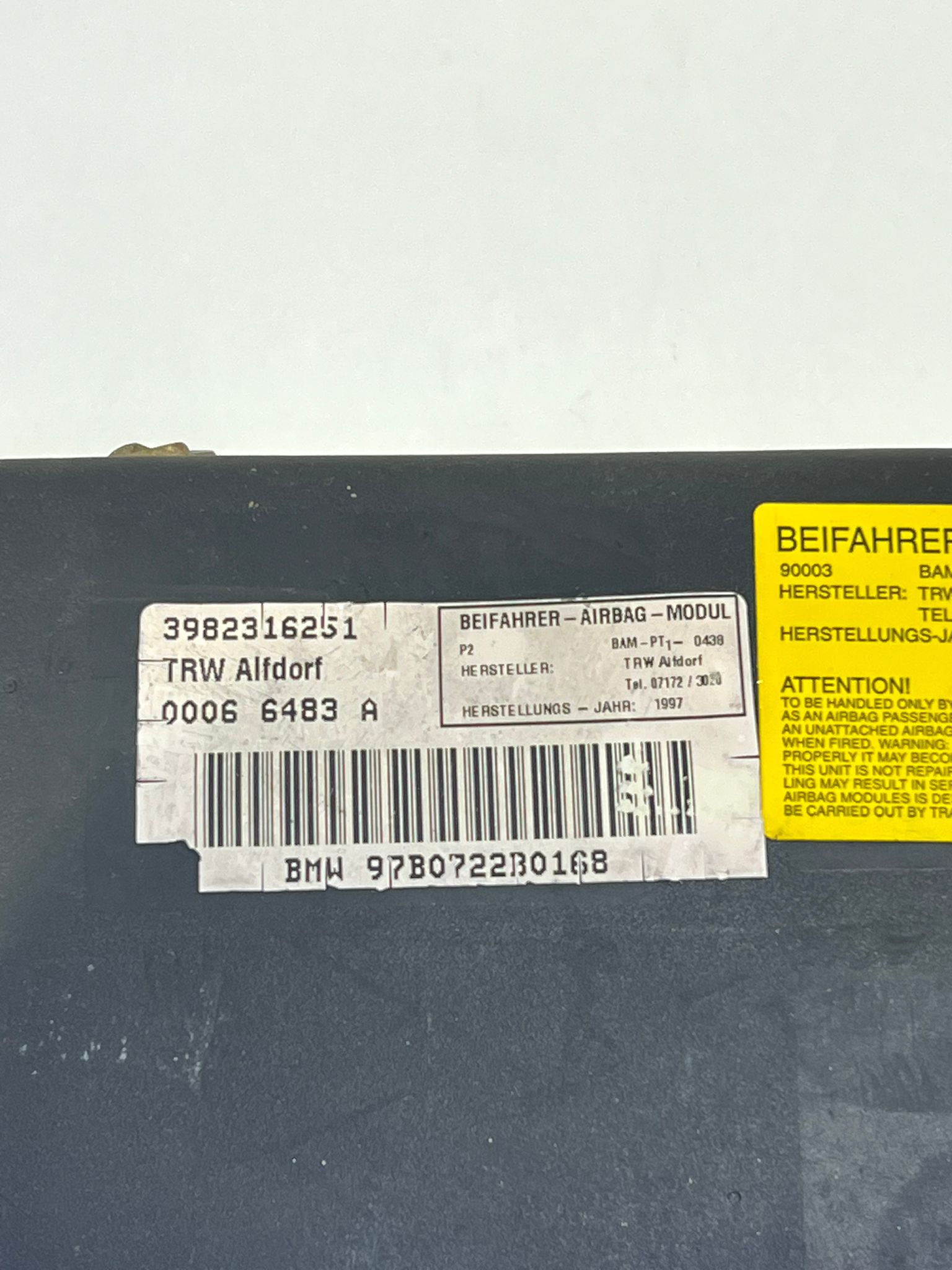 3982316251 BMW E38 E39 YOLCU AIRBAG 3982316251 BMW E38 E39 YOLCU AIRBAG